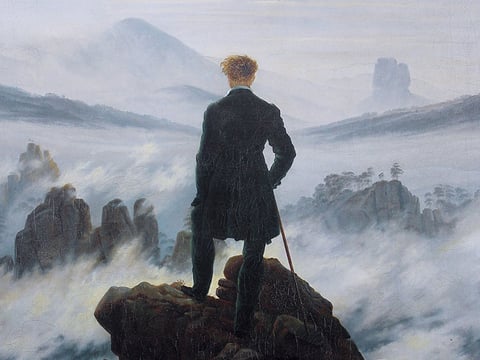 "Der Wanderer über dem Nebelmeer" (Wanderer above the Sea of Fog) | c. 1818 by Caspar David Friedrich