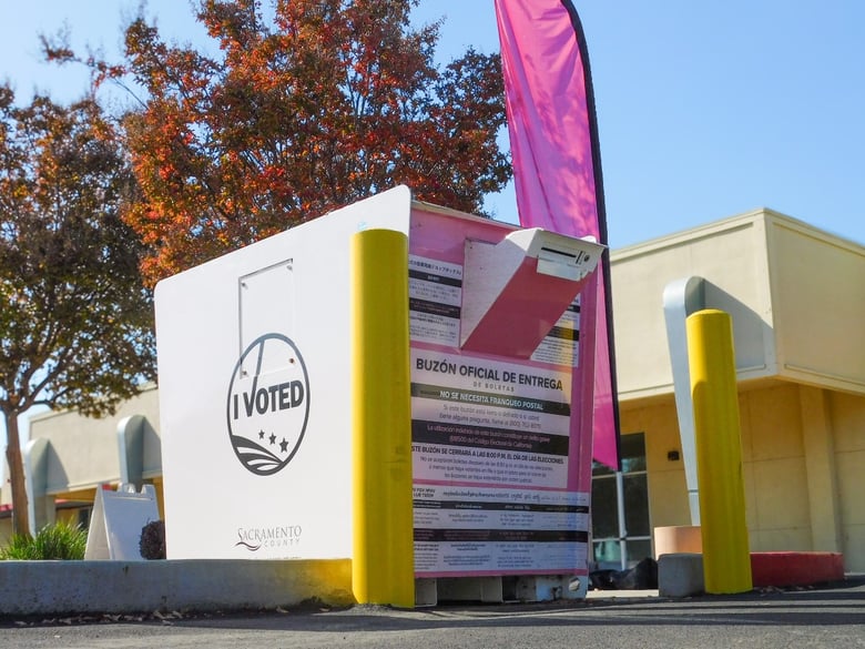 A drive-through ballot drop box in the Elections Office parking lot at 7000 65th Street, Sacramento, Thursday, Oct. 23, 2025. A drive-through ballot drop box in the Elections Office parking lot at 7000 65th Street, Sacramento, Thursday, Oct. 23, 2025.